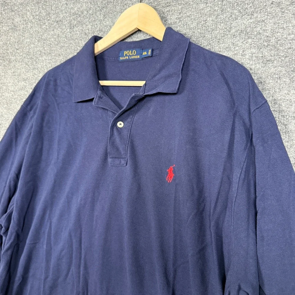 Polo Ralph Lauren Mens Sz XL Classic Fit Polo Shirt Navy Cotton Long Sleeve Pony